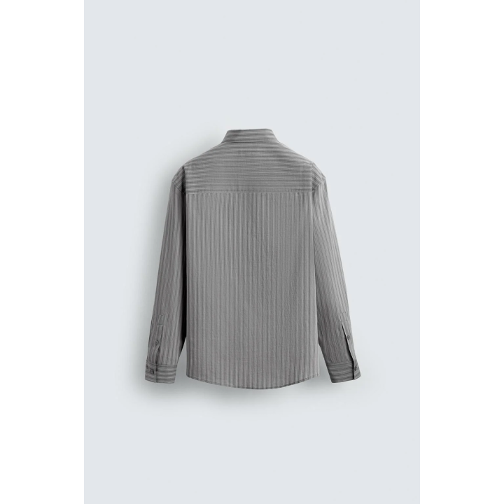 РУБАШКА ИЗ ТКАНЕВОЙ СТРУКТУРЫ В ПОЛОСКУ