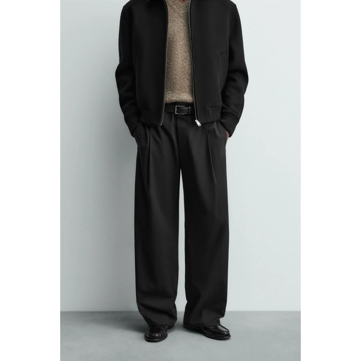 БРЮКИ СО СКЛАДКАМИ ИЗ ХЛОПКА И ВИСКОЗЫ