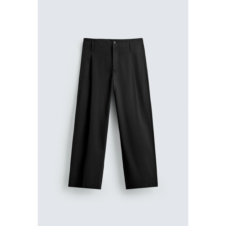 БРЮКИ СО СКЛАДКАМИ ИЗ ХЛОПКА И ВИСКОЗЫ