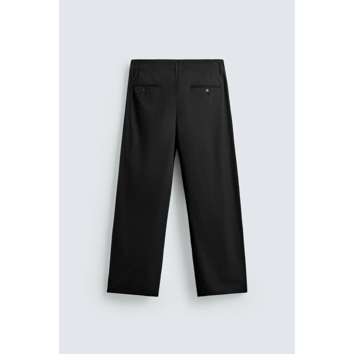 БРЮКИ СО СКЛАДКАМИ ИЗ ХЛОПКА И ВИСКОЗЫ