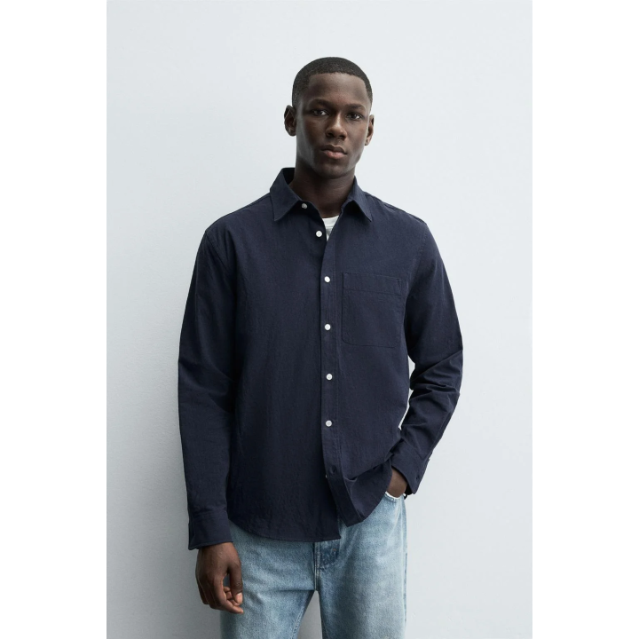 РУБАШКА В ПОЛОСКУ С ЭФФЕКТОМ ПОТЕРТОСТИ