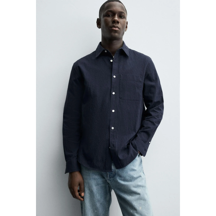 РУБАШКА В ПОЛОСКУ С ЭФФЕКТОМ ПОТЕРТОСТИ