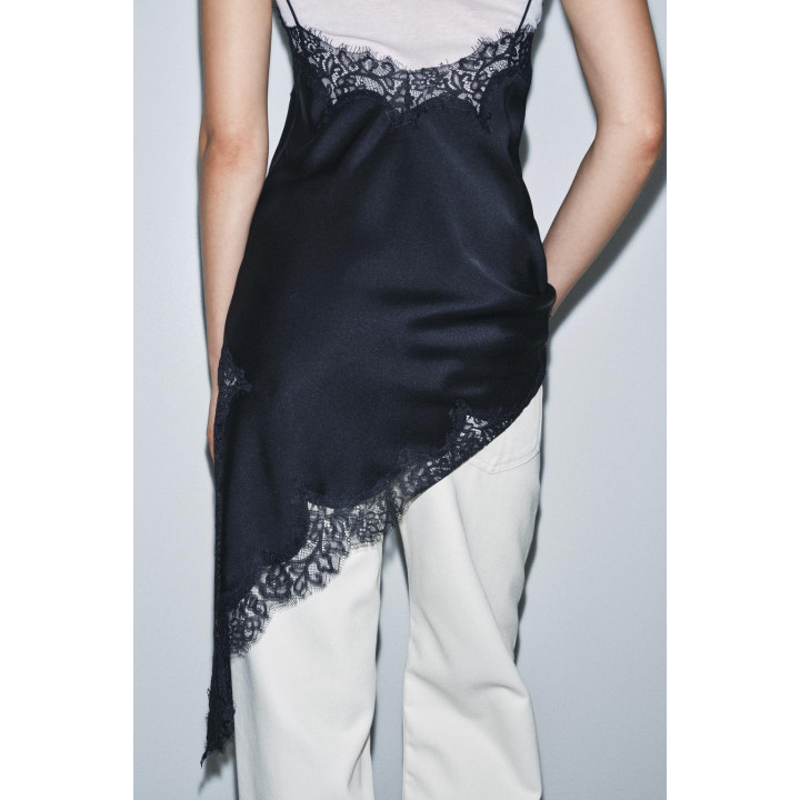 ПЛАТЬЕ АСИММЕТРИЧНОГО КРОЯ С КРУЖЕВОМ — ZW COLLECTION