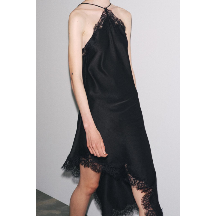 АТЛАСНОЕ ПЛАТЬЕ С КРУЖЕВОМ — ZW COLLECTION