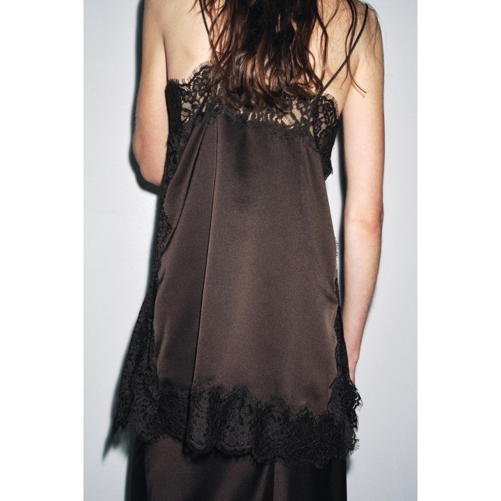 АТЛАСНЫЙ КРУЖЕВНОЙ ТОП — ZW COLLECTION