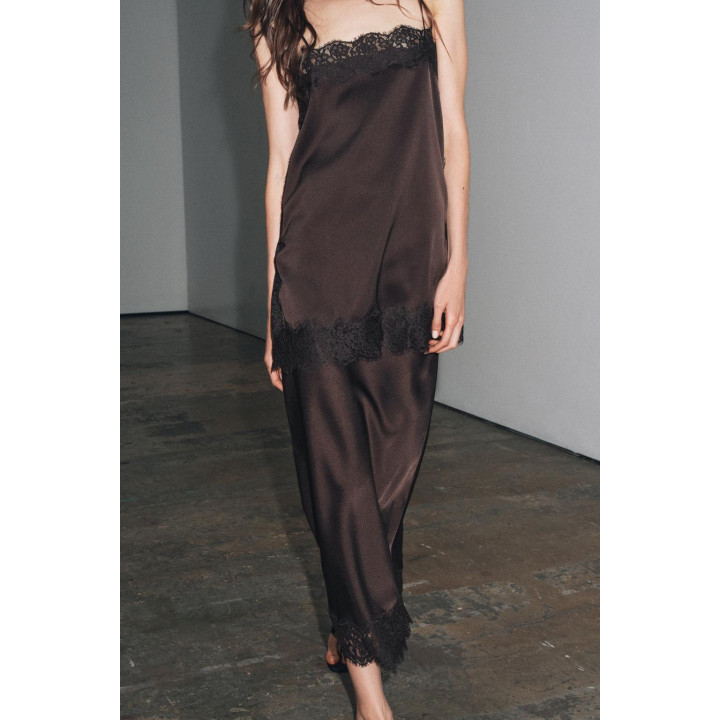 АТЛАСНЫЙ КРУЖЕВНОЙ ТОП — ZW COLLECTION