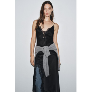 АТЛАСНОЕ ПЛАТЬЕ С КРУЖЕВОМ ZW COLLECTION