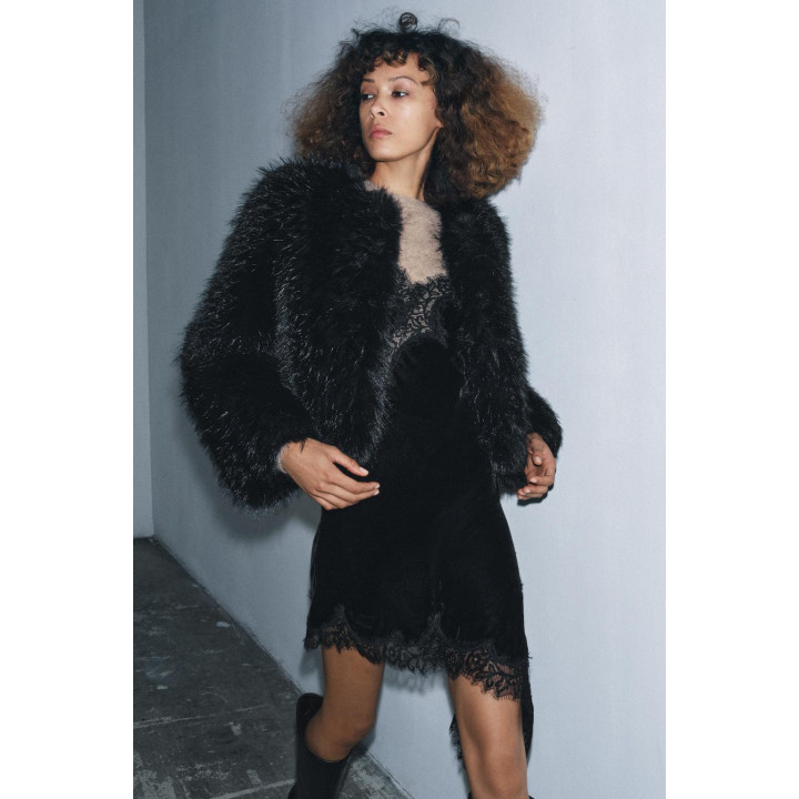 БАРХАТНОЕ ПЛАТЬЕ С КРУЖЕВОМ — ZW COLLECTION