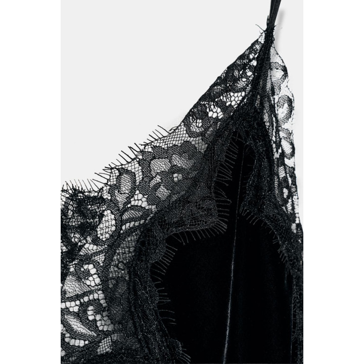 БАРХАТНОЕ ПЛАТЬЕ С КРУЖЕВОМ — ZW COLLECTION