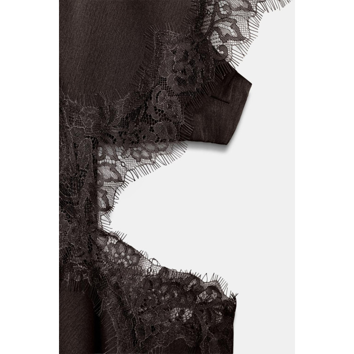 ПЛАТЬЕ МИДИ С ВЫРЕЗАМИ И КРУЖЕВОМ — ZW COLLECTION