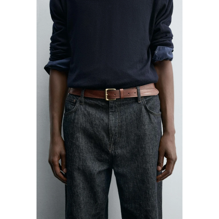 КОЖАНЫЙ РЕМЕНЬ С ЭФФЕКТОМ ВИНТАЖА