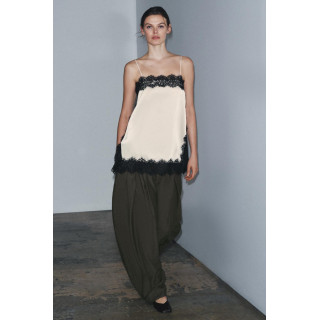 АТЛАСНЫЙ ТОП С КРУЖЕВОМ — ZW COLLECTION