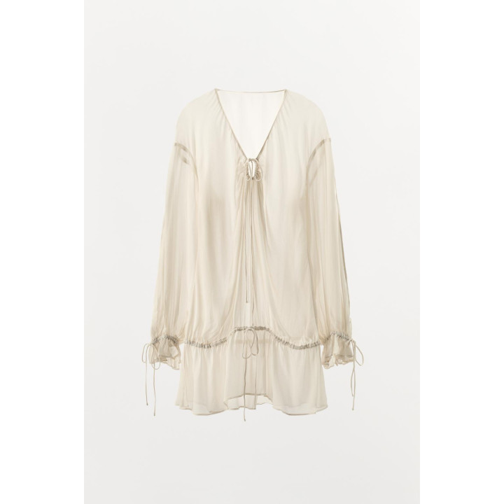 ПОЛУПРОЗРАЧНЫЙ ТОП ИЗ СТРУЯЩЕЙСЯ ТКАНИ