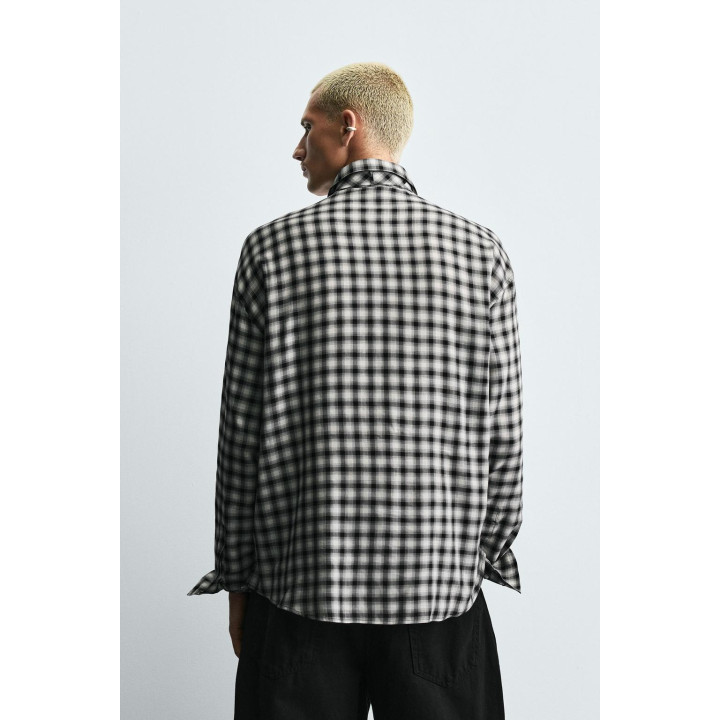 РУБАШКА В КЛЕТКУ С КОМБИНИРОВАННЫМ ГАЛСТУКОМ