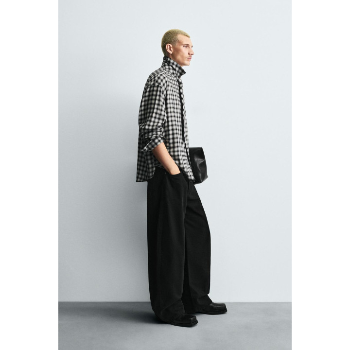 РУБАШКА В КЛЕТКУ С КОМБИНИРОВАННЫМ ГАЛСТУКОМ