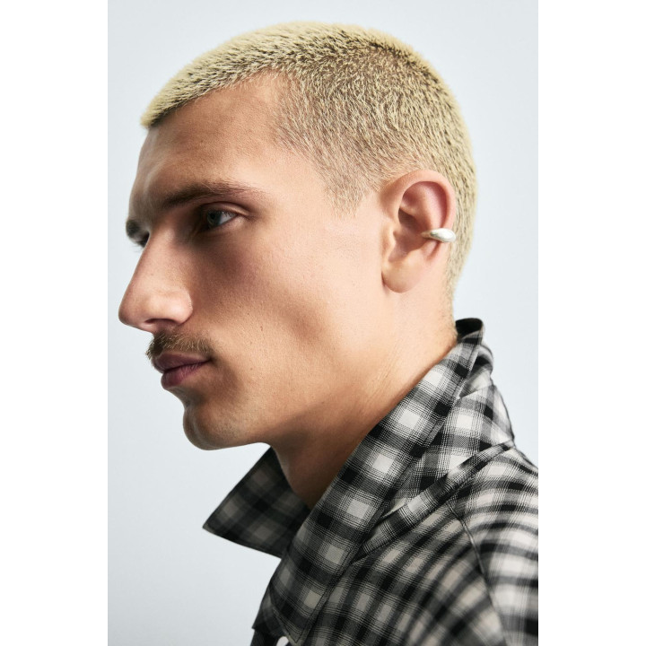 РУБАШКА В КЛЕТКУ С КОМБИНИРОВАННЫМ ГАЛСТУКОМ