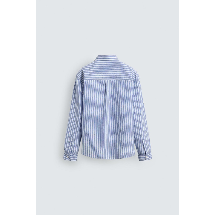 РУБАШКА В ПОЛОСКУ С ЖАТЫМ ЭФФЕКТОМ