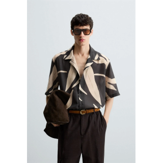 РУБАШКА С ПРИНТОМ ЛИСТЬЕВ