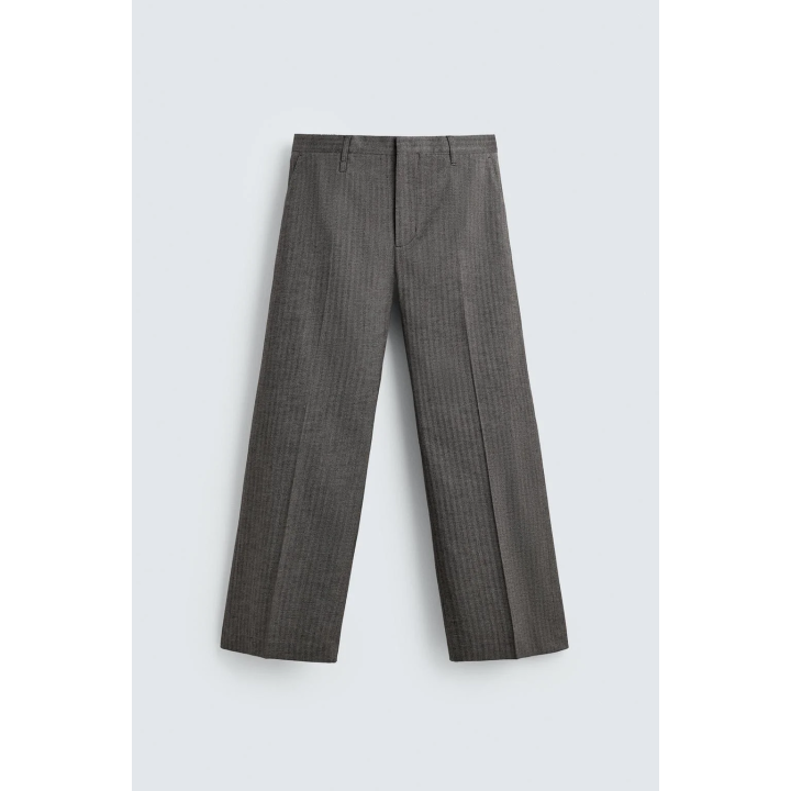 БРЮКИ FLARE FIT КОСТЮМНЫЕ В ЕЛОЧКУ