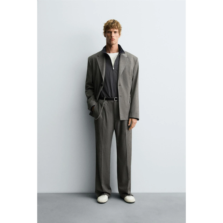 БРЮКИ FLARE FIT КОСТЮМНЫЕ В ЕЛОЧКУ