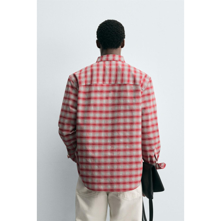 РУБАШКА В КЛЕТКУ С ВОРОТНИКОМ НА ПУГОВИЦАХ