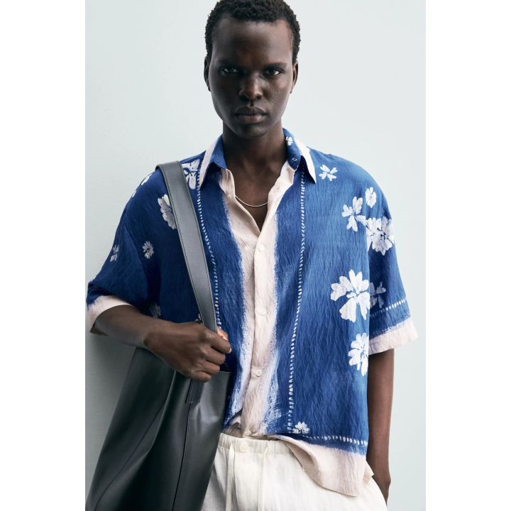 РУБАШКА С ЦВЕТОЧНЫМ ПРИНТОМ