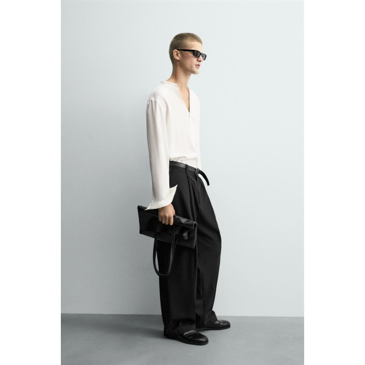 РУБАШКА RELAXED FIT ИЗ СТРУЯЩЕЙСЯ ТКАНИ