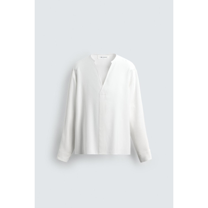 РУБАШКА RELAXED FIT ИЗ СТРУЯЩЕЙСЯ ТКАНИ