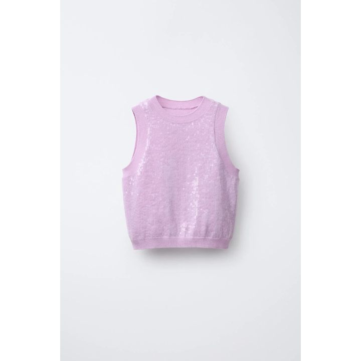 ТРИКОТАЖНЫЙ ТОП С ПАЙЕТКАМИ