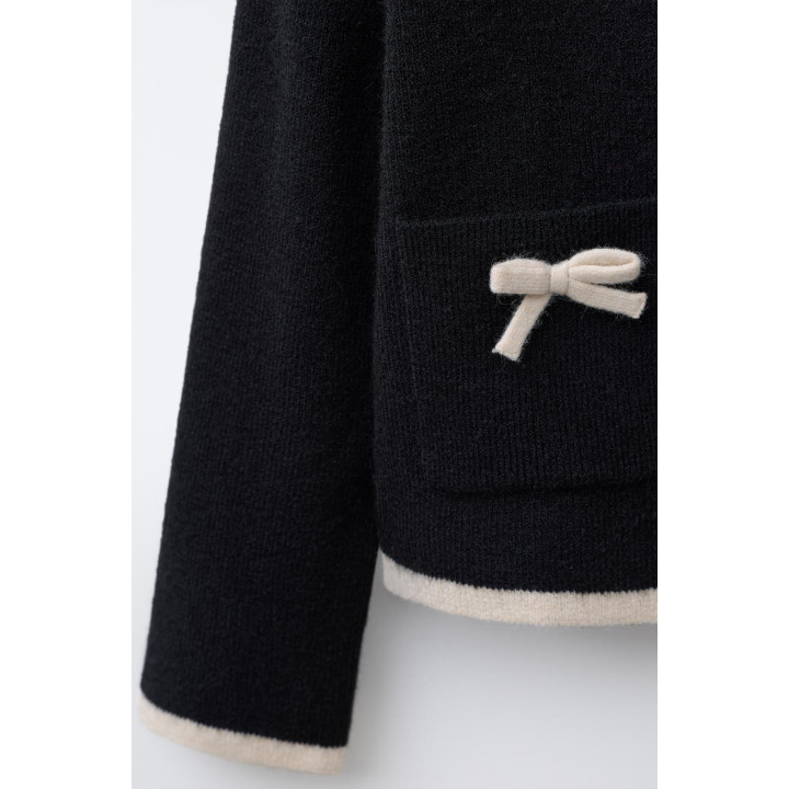 ВЯЗАНЫЙ КАРДИГАН С БАНТАМИ