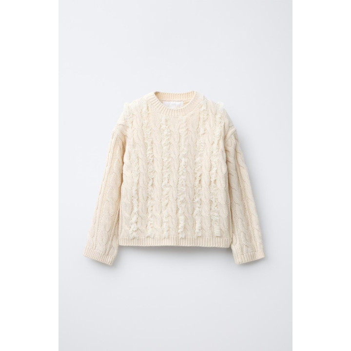 СВИТЕР С ТЮЛЕМ И УЗОРОМ «КОСЫ»