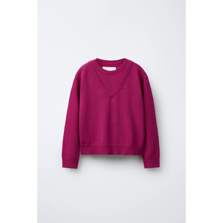 ШЕРСТЯНОЙ СВИТЕР С ДВОЙНЫМ ВОРОТНИКОМ