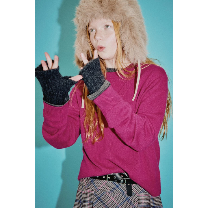 ШЕРСТЯНОЙ СВИТЕР С ДВОЙНЫМ ВОРОТНИКОМ