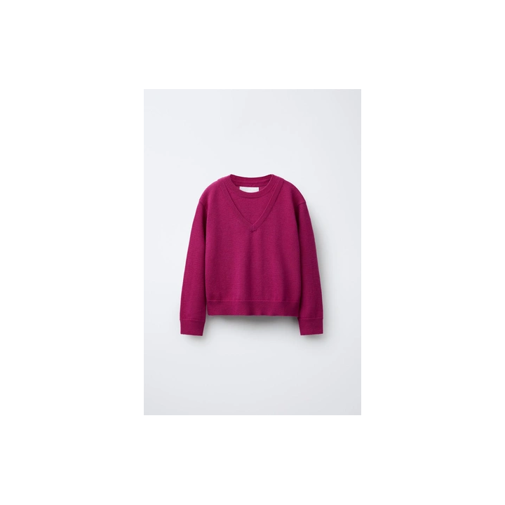 ШЕРСТЯНОЙ СВИТЕР С ДВОЙНЫМ ВОРОТНИКОМ