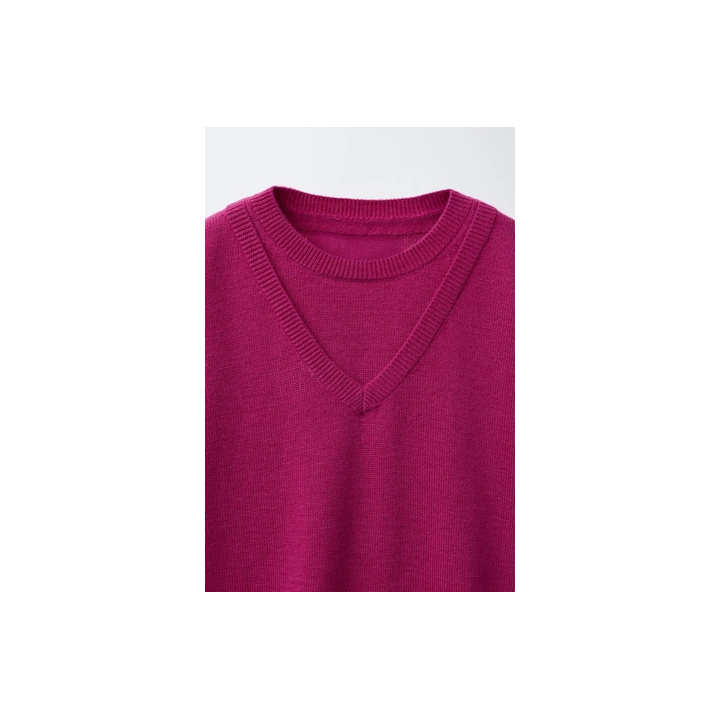 ШЕРСТЯНОЙ СВИТЕР С ДВОЙНЫМ ВОРОТНИКОМ