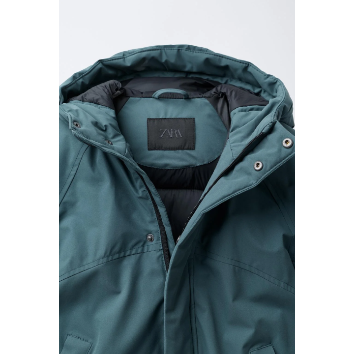 СТЕГАНОЕ ПАЛЬТО С КАПЮШОНОМ WATER REPELLENT