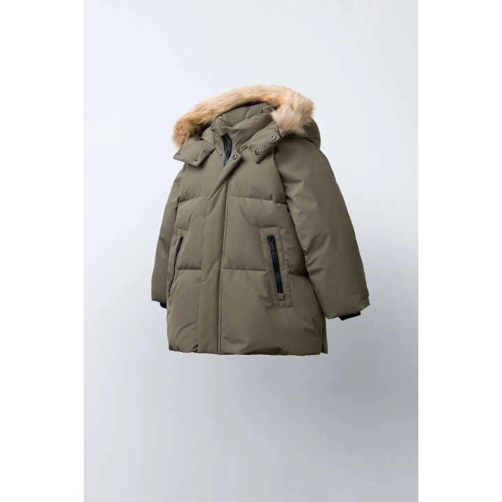 LONG WATER-REPELLENT AND WIND-RESISTANT FEATHER DOWN PUFFER JACKET