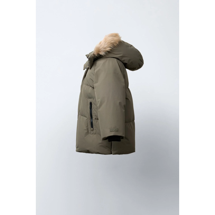 LONG WATER-REPELLENT AND WIND-RESISTANT FEATHER DOWN PUFFER JACKET