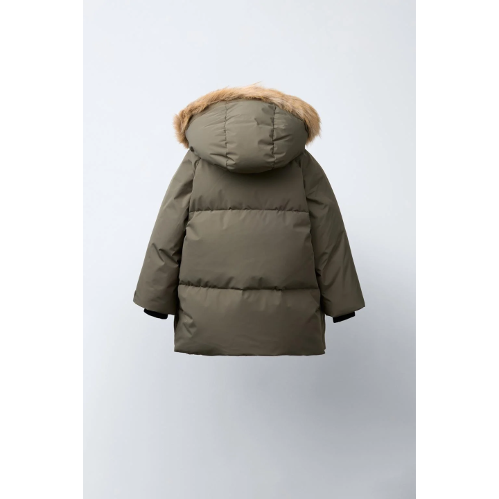 LONG WATER-REPELLENT AND WIND-RESISTANT FEATHER DOWN PUFFER JACKET