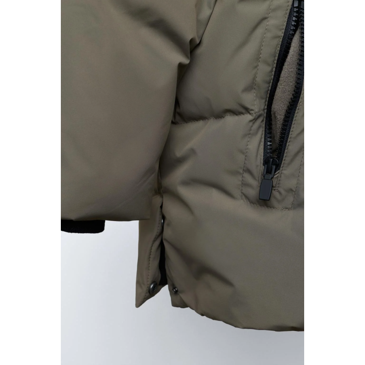 LONG WATER-REPELLENT AND WIND-RESISTANT FEATHER DOWN PUFFER JACKET