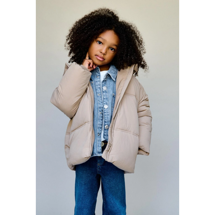 СТЕГАНЫЙ ПУХОВИК С КАПЮШОНОМ WATER REPELLENT