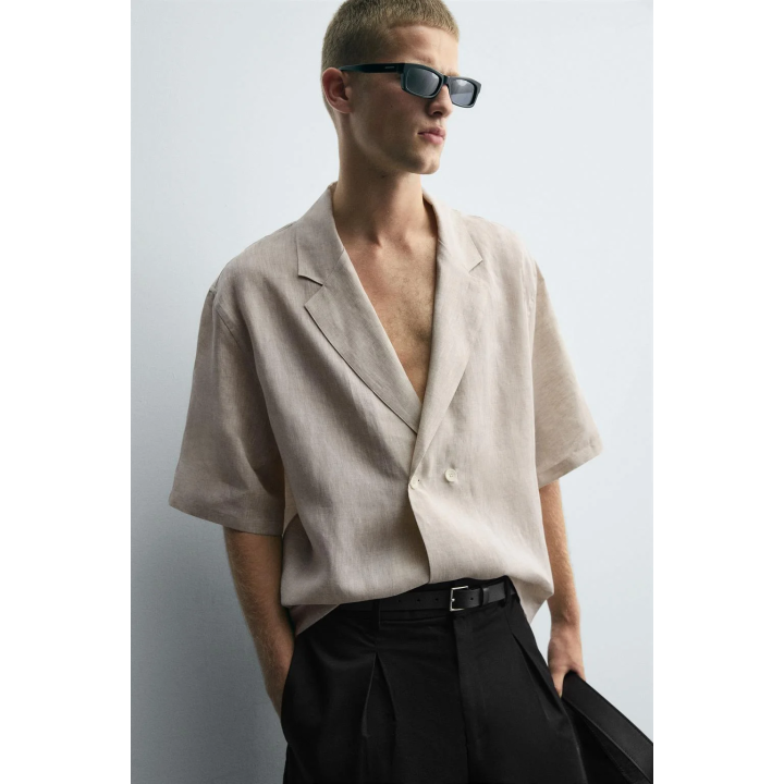 РУБАШКА-КИМОНО ИЗ 100% ЛЬНА