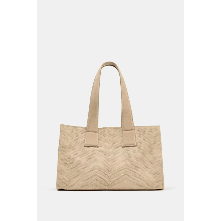 ПЛЕТЕНАЯ ЗАМШЕВАЯ СУМКА-ШОПЕР