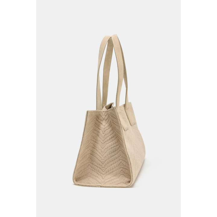 ПЛЕТЕНАЯ ЗАМШЕВАЯ СУМКА-ШОПЕР