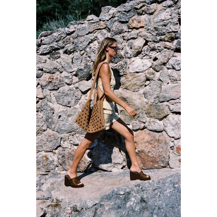 ПЛЕТЕНАЯ СУМКА-ШОПЕР С БУСИНАМИ