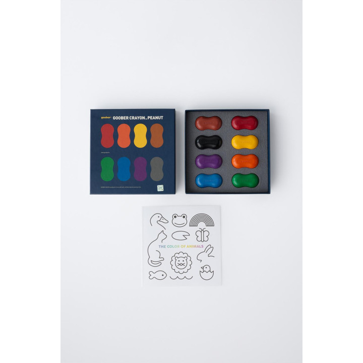 НАБОР ЦВЕТНЫХ МЕЛКОВ-КАРАНДАШЕЙ GOOBER ® (8 ШТУК) И КНИГА ДЛЯ РИСОВАНИЯ