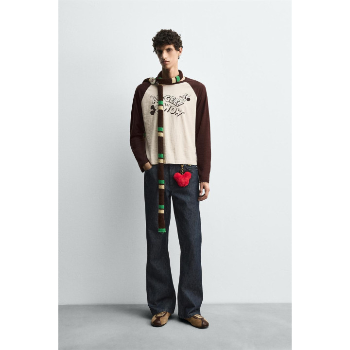 Джинсы свободного кроя с нашивками harry lambert для zara x disney