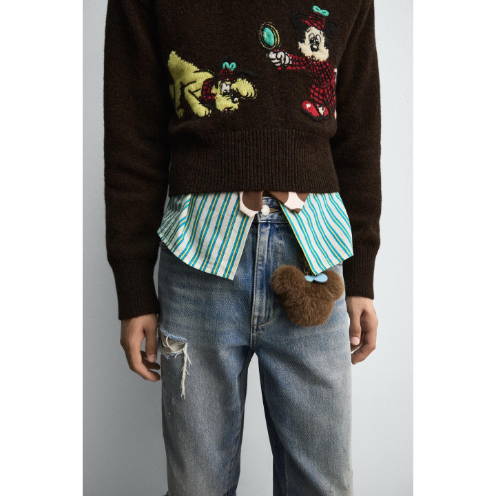 РАСКЛЕШЕННЫЕ ДЖИНСЫ С РАЗРЕЗАМИ HARRY LAMBERT FOR ZARA X DISNEY