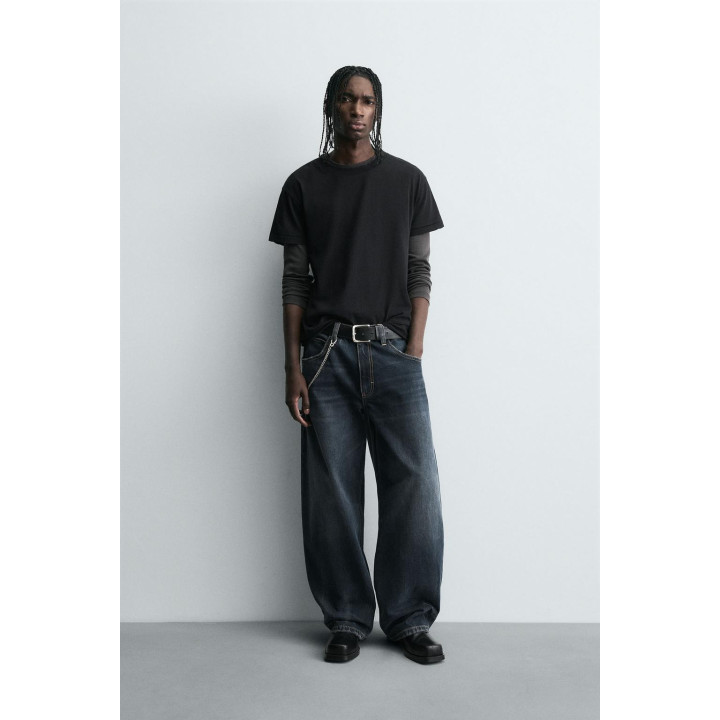 ДЖИНСЫ BALLOON FIT С ЭФФЕКТОМ ПОТЕРТОСТИ