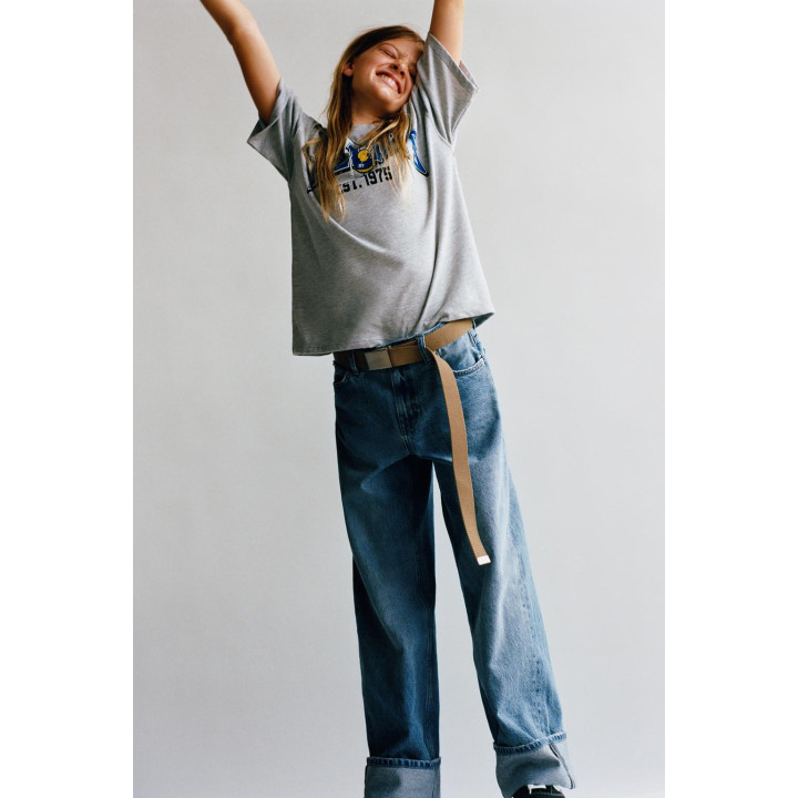 ДЖИНСЫ WIDE LEG С ОТВОРОТАМИ